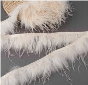 Перья в рулоне, белый, ярд. Перья