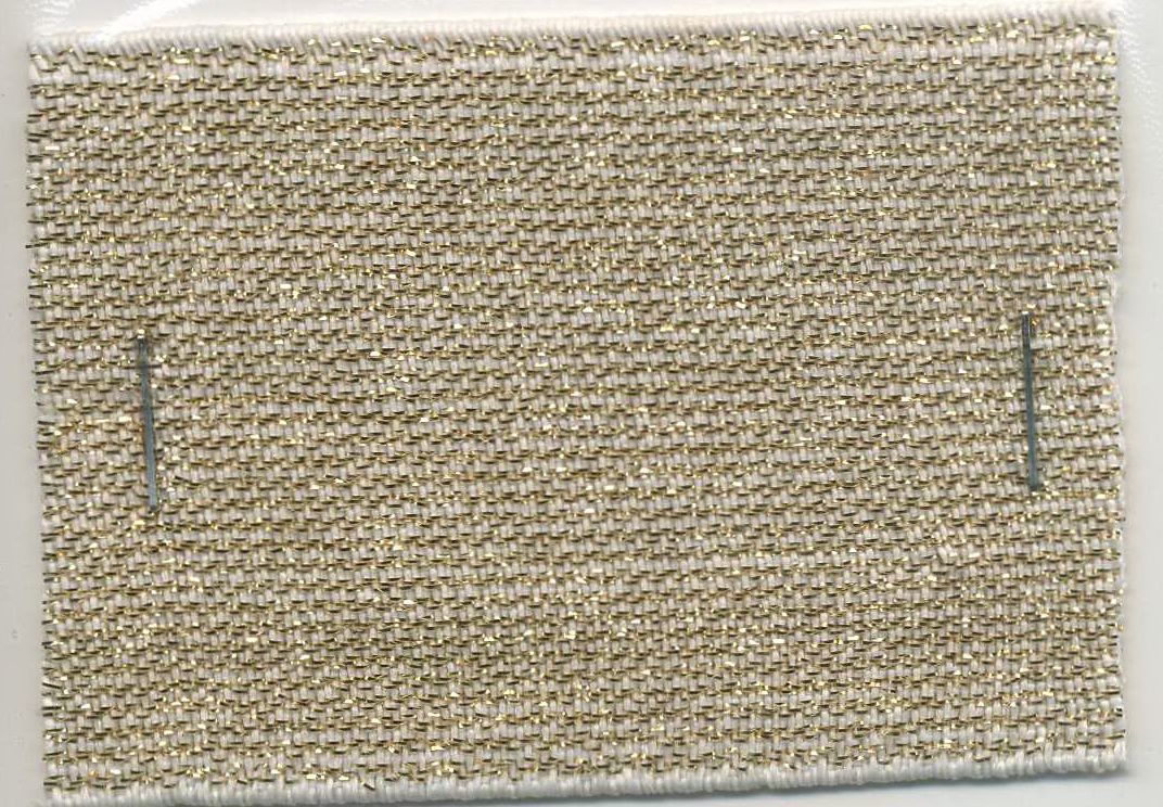 Резинка №07 6см белая, люрекс золото, ярд. Резинка