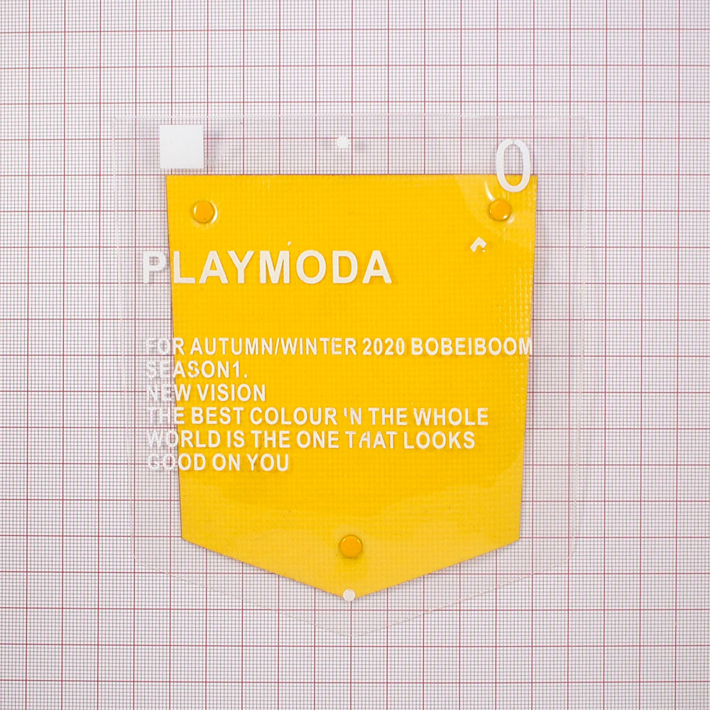 Лейба клеенка с хольнитенами Карман PLAYMODA, 13*14см, черный, желтый, прозрачный, шт. Лейба Клеенка