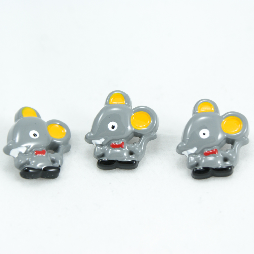 Пуговица детская CD-094 Мышка серая 17,8мм, шт. Пуговица Детская