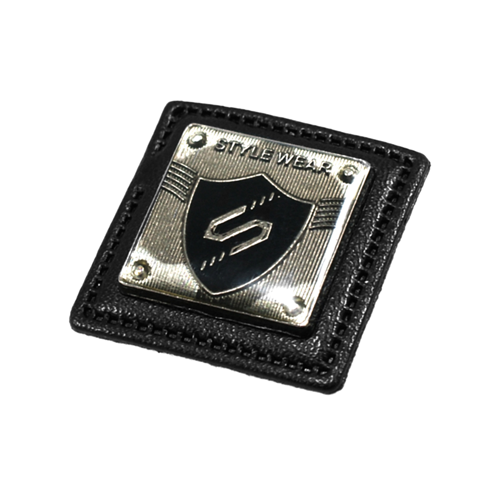 Лейба кожзам S StyleWear, 30*30мм, черная . Лейба Кожзам