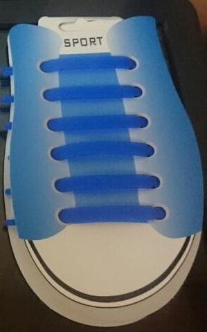 Шнурки резиновые внутренний фиксатор Синие 90*8мм 12шт, уп. Шнурки Резиновые