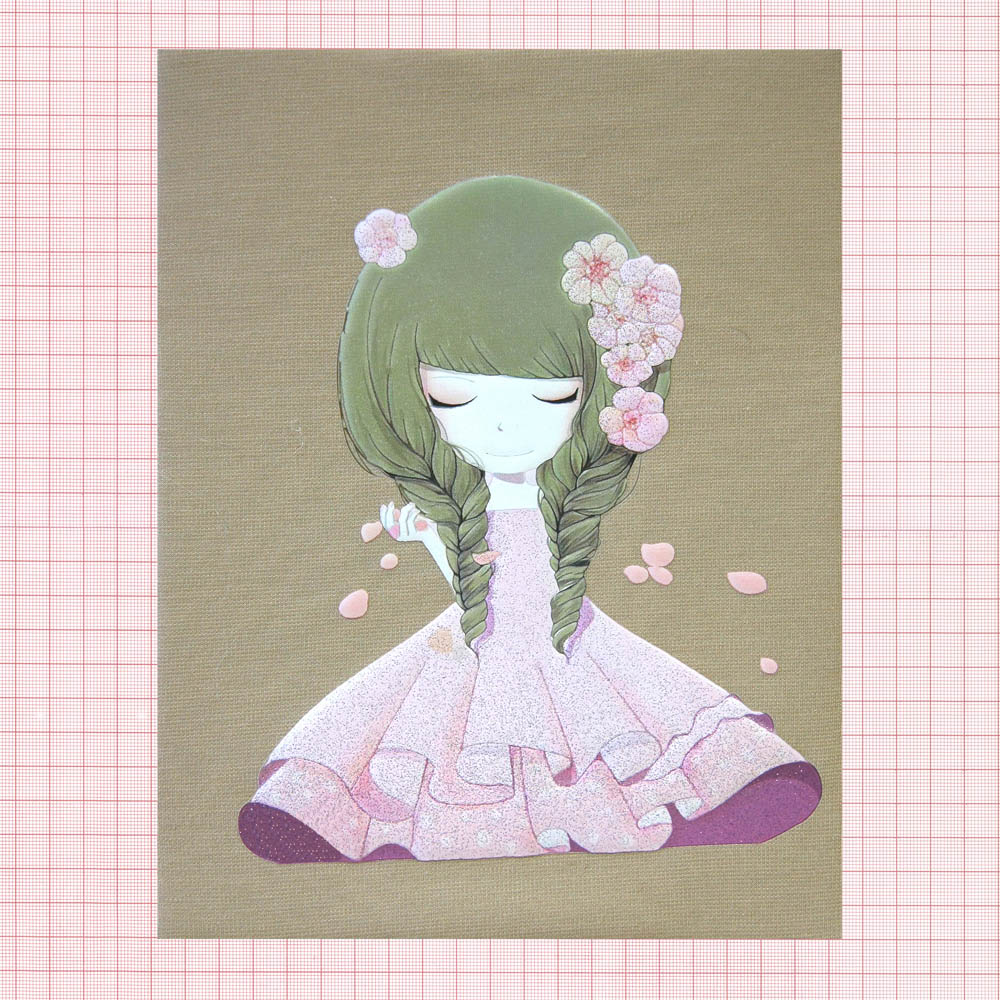 Термоаппликация Девочка Сакура 16*19см розовая, шт. Термопереводки Детские