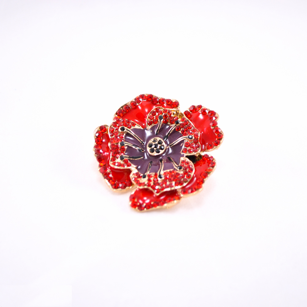 Краб металл Мак 4,5см GOLD, красная и фиолетовая эмаль, красные и черные камни. Крабы Металл Цветы, Жуки