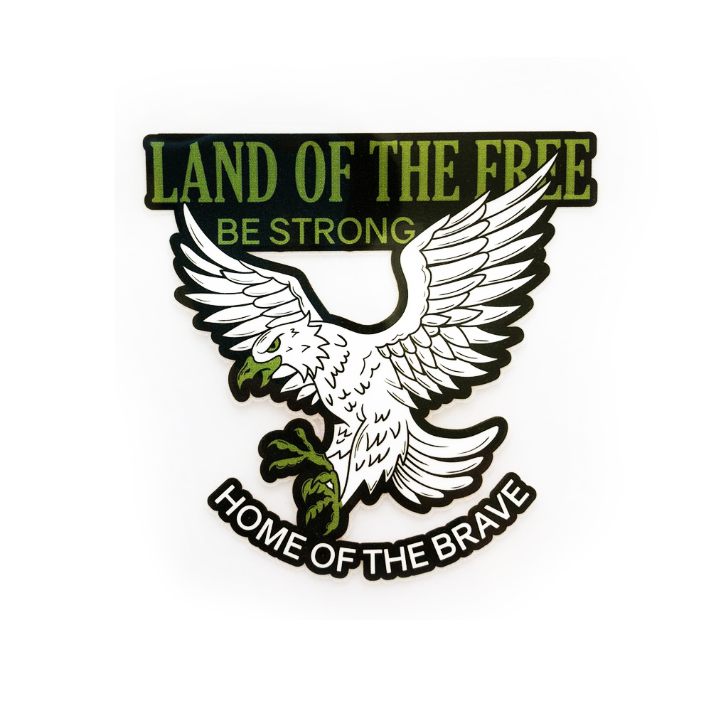 Термоаппликация №01-9 ОРЕЛ Land of the free 9*9см, черный, белый, зеленый, шт. Термопереводки Цветы, Птицы
