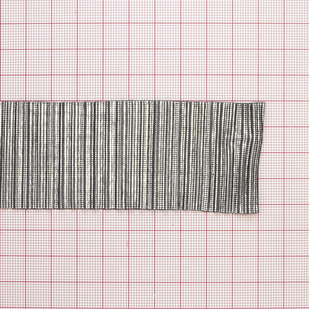 Тесьма Гофре, 4см, серебро, ярд. Тесьма