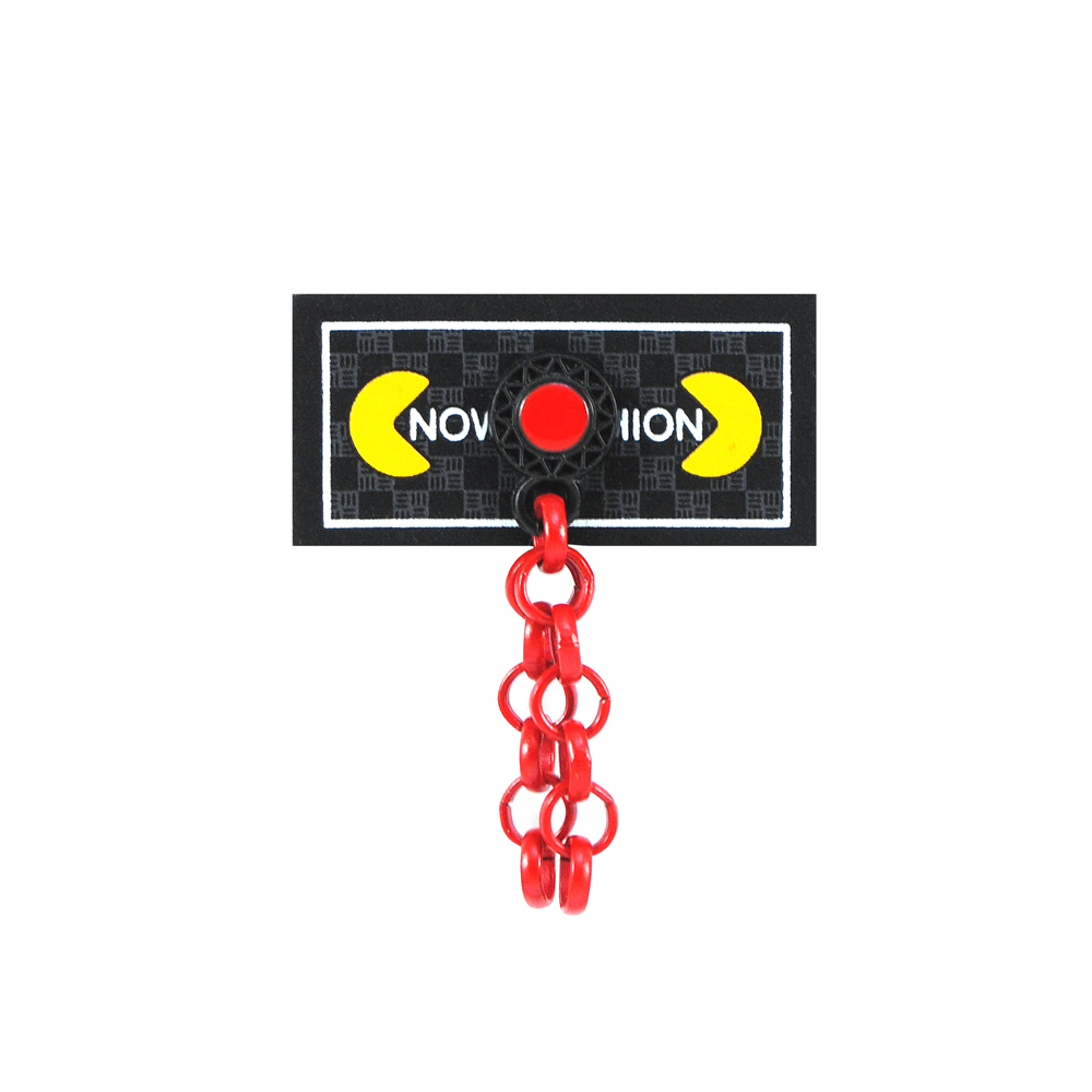 Лейба тканевая с цепочкой NOV, 4*4,5см, белый, красный, черный, желтый, шт. Лейба Ткань