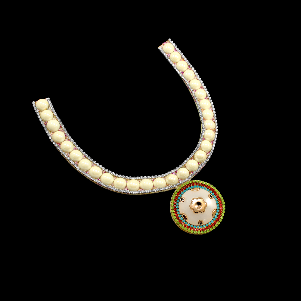 Воротник Монета, белый жемчуг, белые камни, шт. Воротники