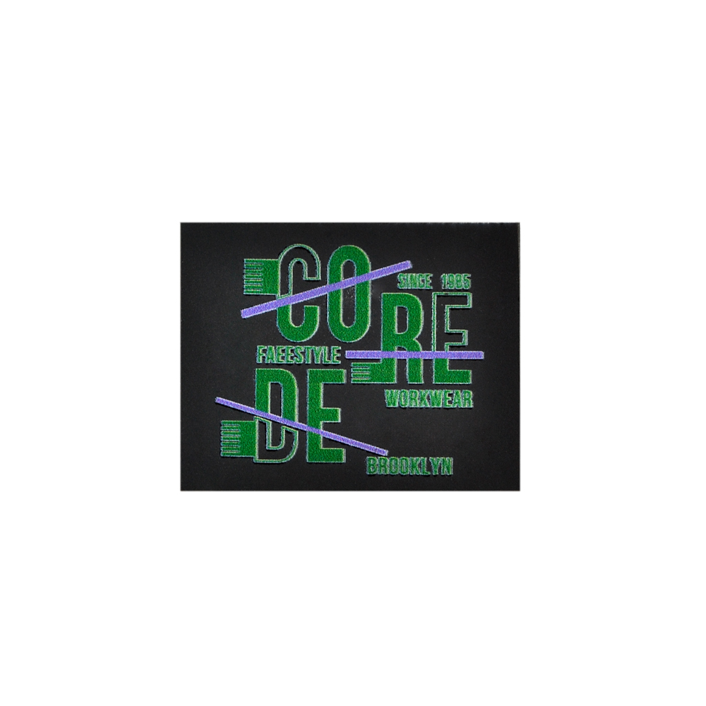 Лейба тканевая COREDE, 4,8*3,8см, черный, зеленый, синий, шт. Лейба Ткань