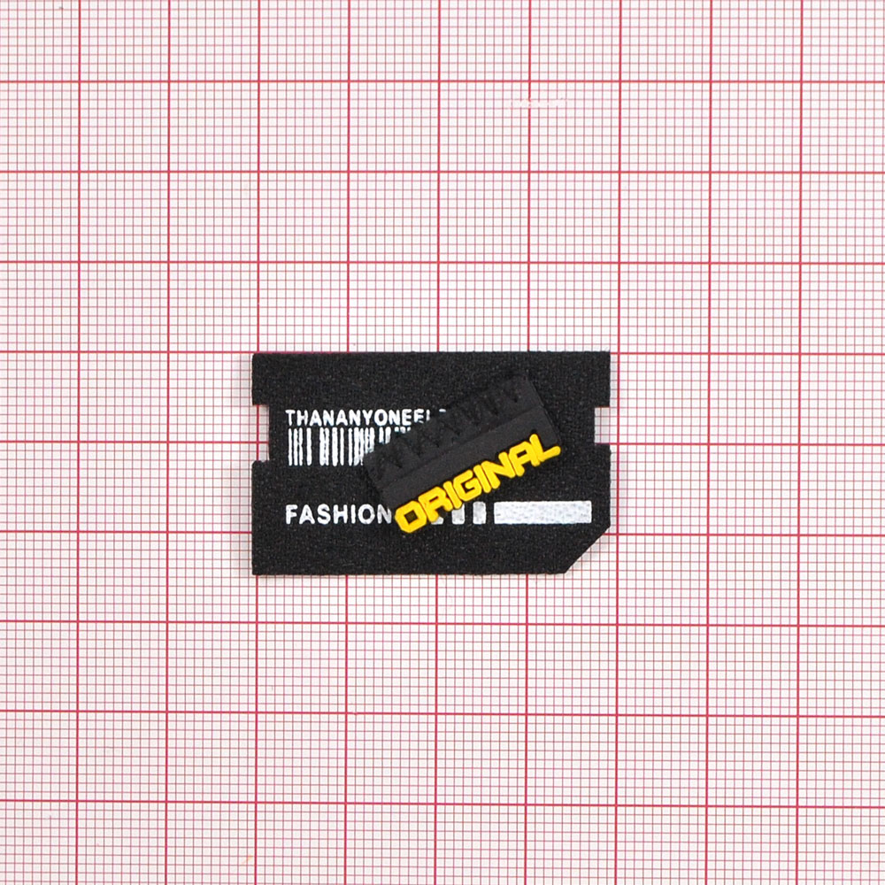 Лейба тканевая Fashion Original, 3*4см, черный, белый, желтый, шт. Лейба Ткань