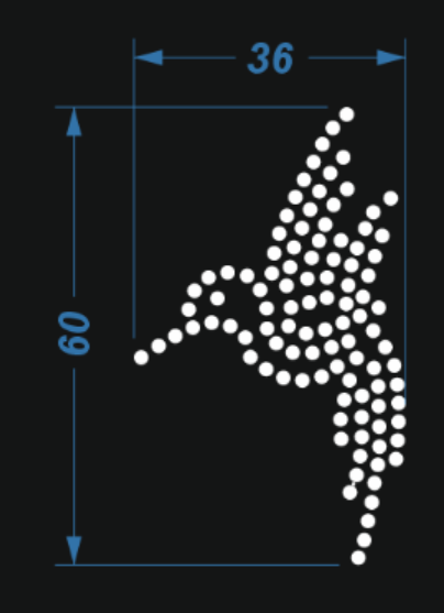 Аппликация из страз Колибри, 3,6*6см, SS,5 серебро 62581, шт. Аппликация клеевая