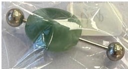 Булавка с бусиной, 5*0,8см, зеленый, шт. Булавки