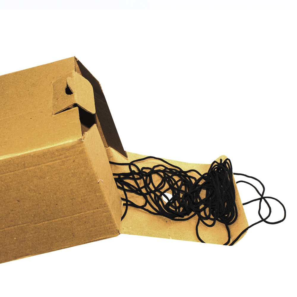 Резинка круглая 2мм (1кг = 1695м / 1м = 0,00059кг / растяжение 1:3) черная в коробках /Турция/, м. Резинка