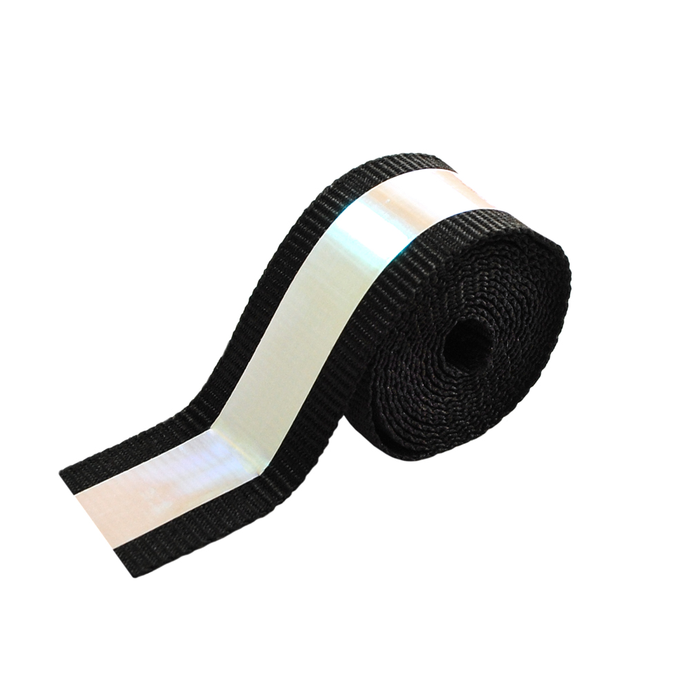 Тесьма тканевая голографическая, 2см, черный, ярд. Тесьма