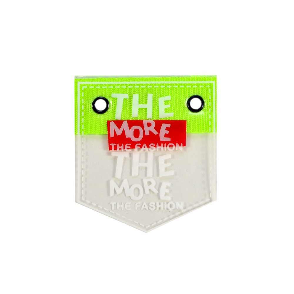 Лейба клеенка Карман с блочкой THE MORE THE FASHION, 6*5.5см, красный, белый, черный, салатовый шт. Лейба Клеенка