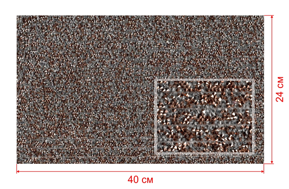 Стразы полотно клеевое №17 гречка АКРИЛ серебристо-топазовые камни, 25*40см, 1лист. Полотна из страз
