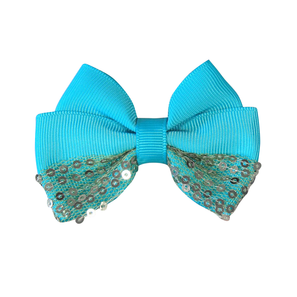Аппликация декор обувная SAF0124 5*7см бирюзовый бантик, золот. пайетки, шт. Аппликации Пришивные Цветы Банты