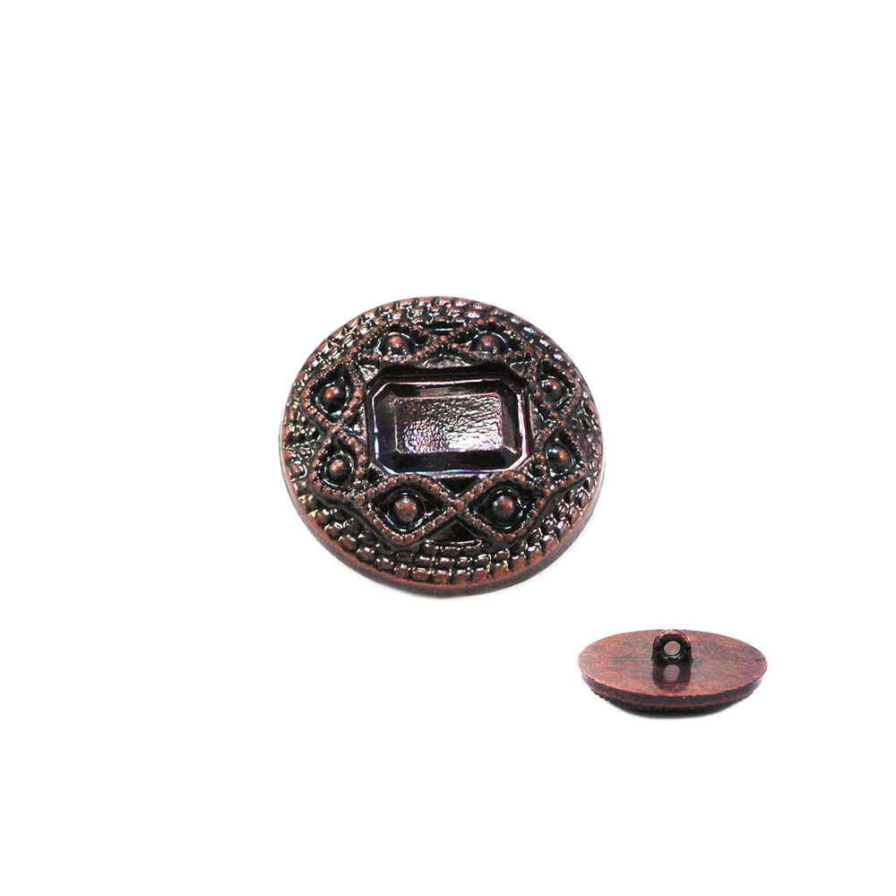 Пуговица TR-03-48 medn 30мм. Пуговица металлизированная