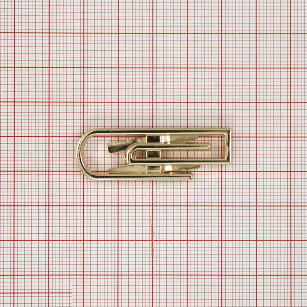 Краб металлический Скрепка правая 45*15мм GOLD, шт. Крабы Металл Геометрия