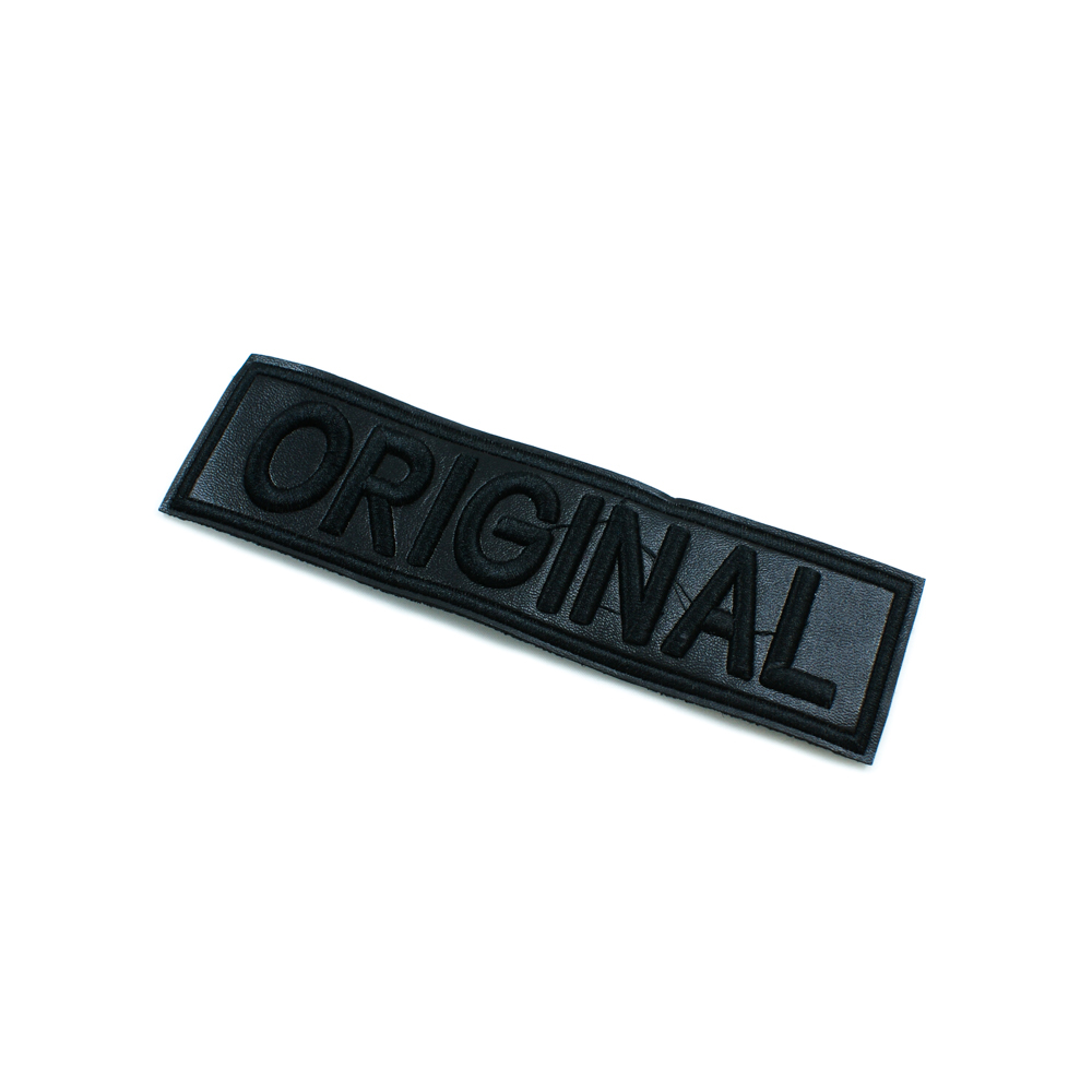 Нашивка кожзам Original 15,5*4,5см, черный с вышитым лого, шт. Нашивка Кожзам