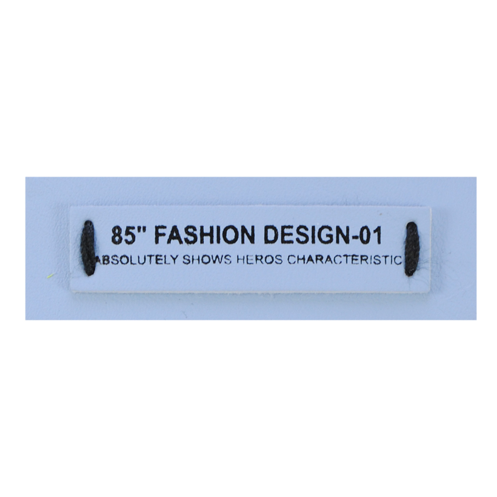 Лейба к/з, FASHION DESIGN-01, 1,8*5,4см, голубая, черн., шт. Лейба Кожзам