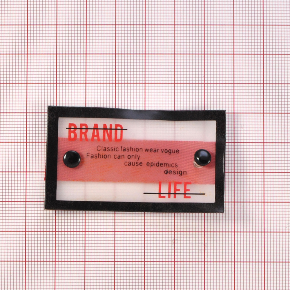 Лейба клеенка с хольнитенами Brand Life 3.5*6см, прозрачная, черный, красный шт. Лейба Клеенка