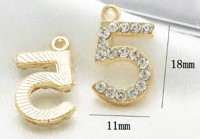 Подвеска металл со стразами 5, 1,1*1,8см, золото, шт. Подвески