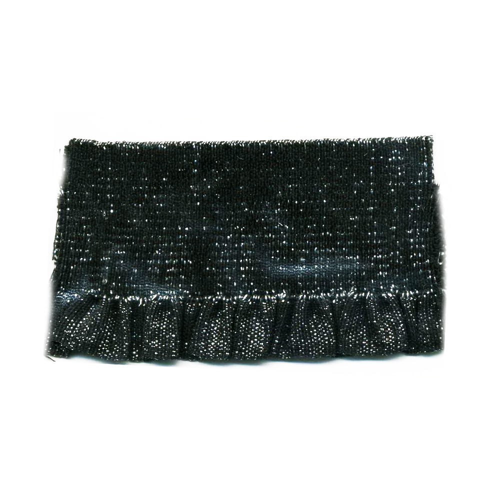 Резинка №17 5см оборка, черная, люрекс серебро, ярд. Резинка