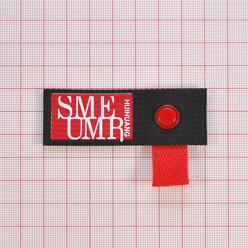 Лейба тканевая с хольнитеном SMEUMR, 7*2.5см, черный, красный. белый, шт. Лейба Ткань