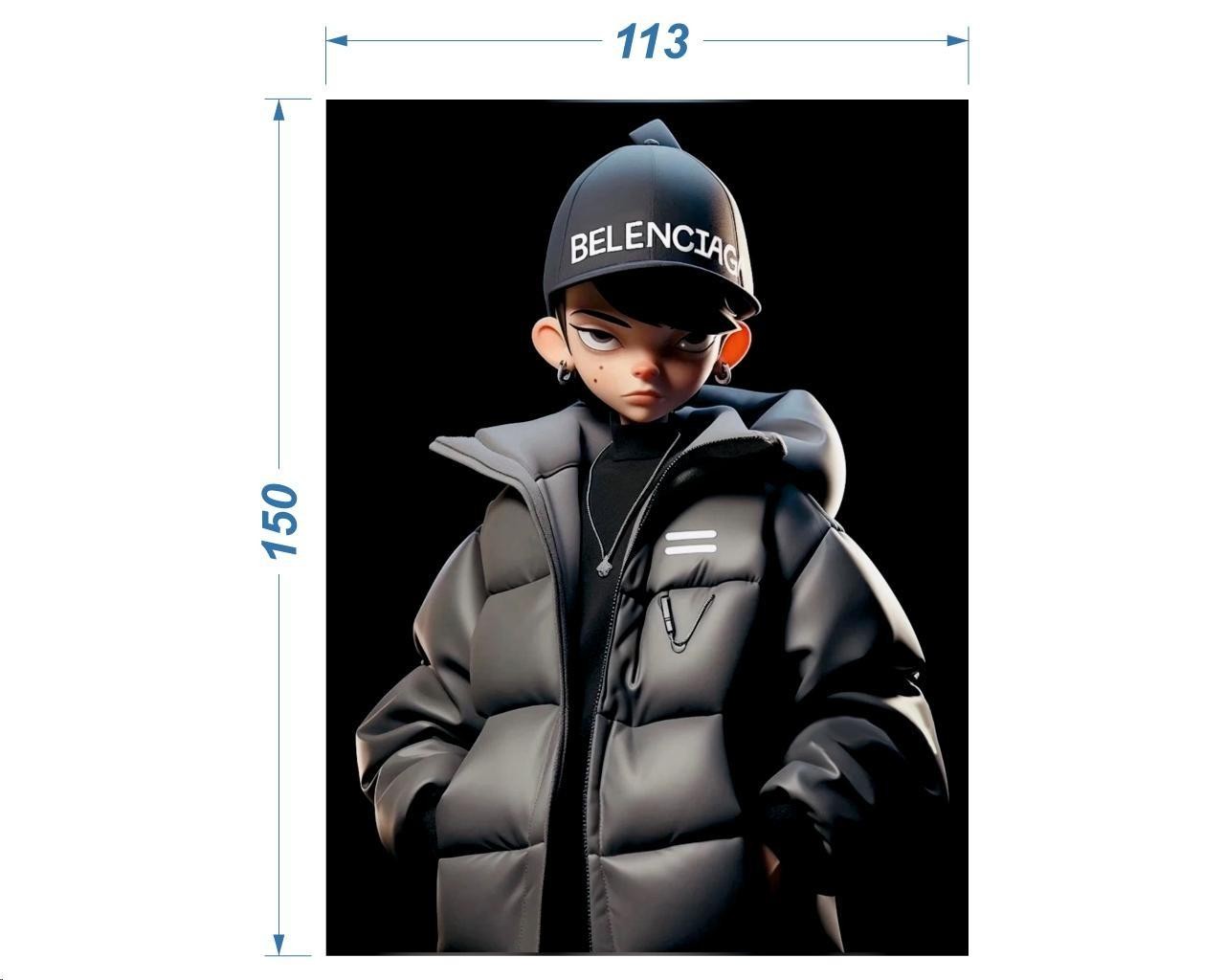 Термоаппликация Мальчик в черной куртке, 11,3*15см, полноцвет /термопринтер/, шт. Термоаппликация термопринтер