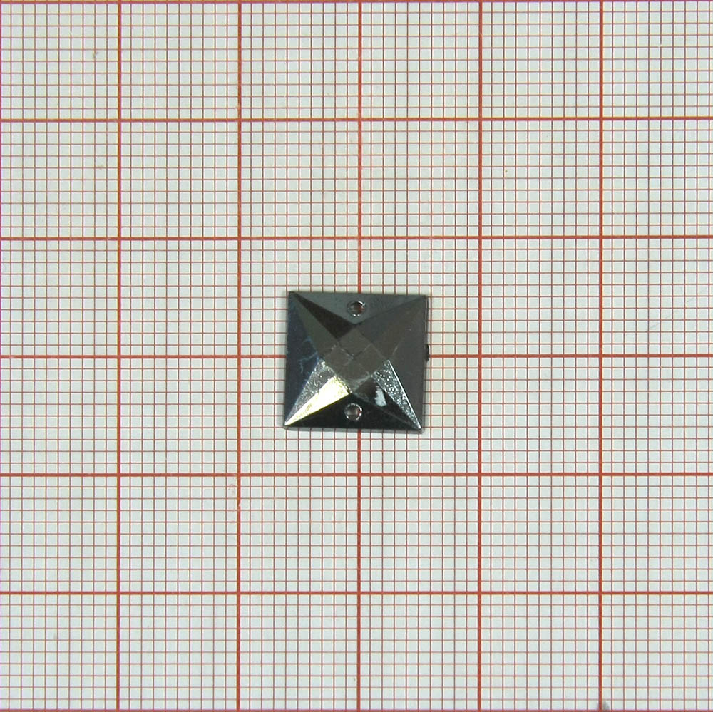 Стразы пришивн. квадрат 12мм BLACK NIKEL Металлизирован., 1т.шт. Стразы пришивные