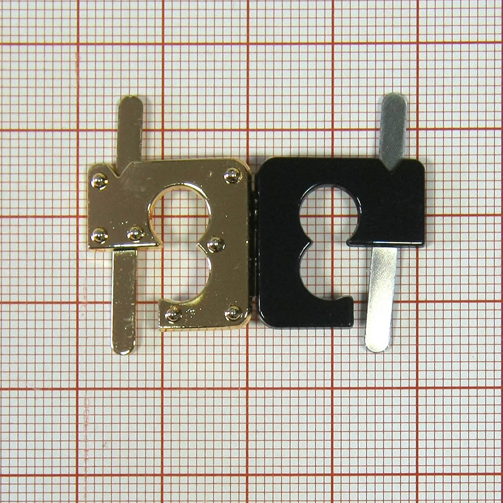 Краб металлический 51698 Топорики зеркальные 19мм GOLD, черный, шт. Крабы Металл Геометрия