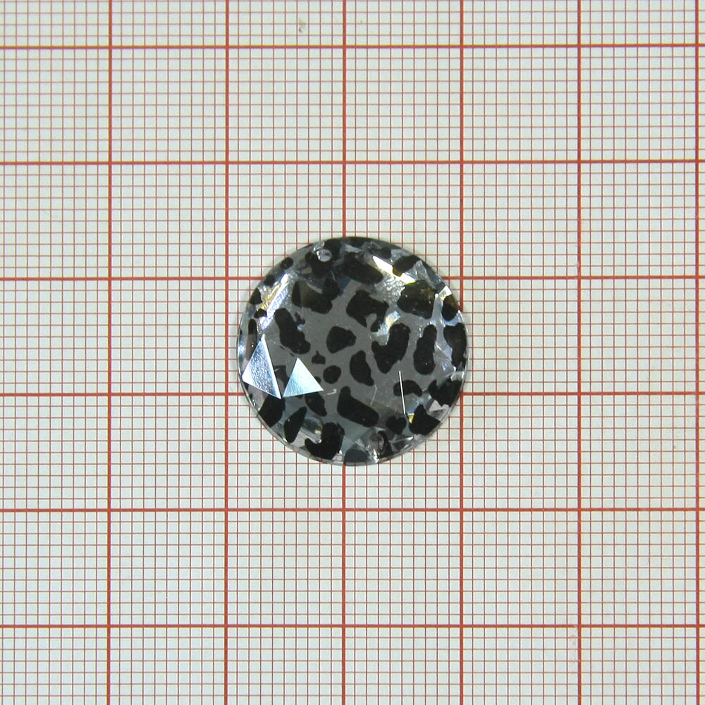 Стразы Т приш. круг 20мм леопард белый №4 /1т.шт./ . Стразы пришивные