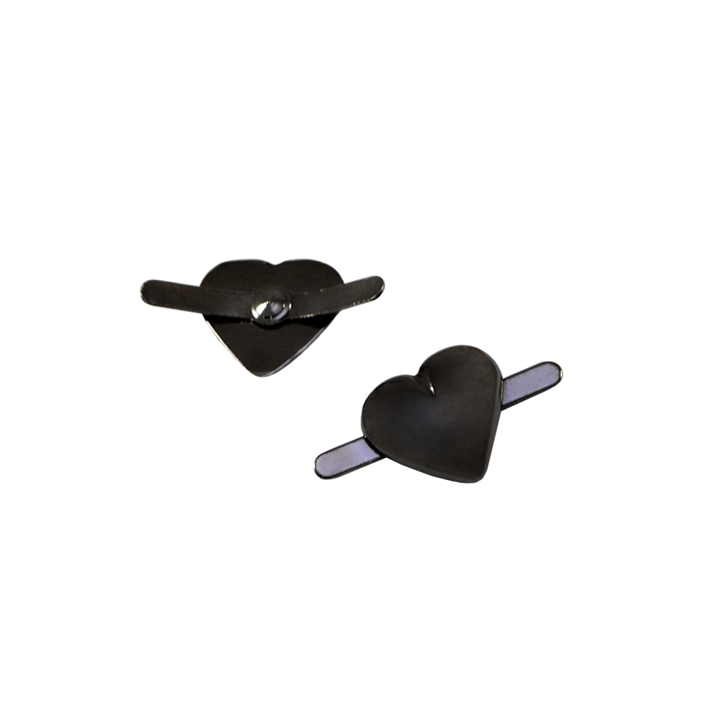 Краб металлический Сердце 1,3*1,3см black nikel, шт. Крабы Металл Геометрия