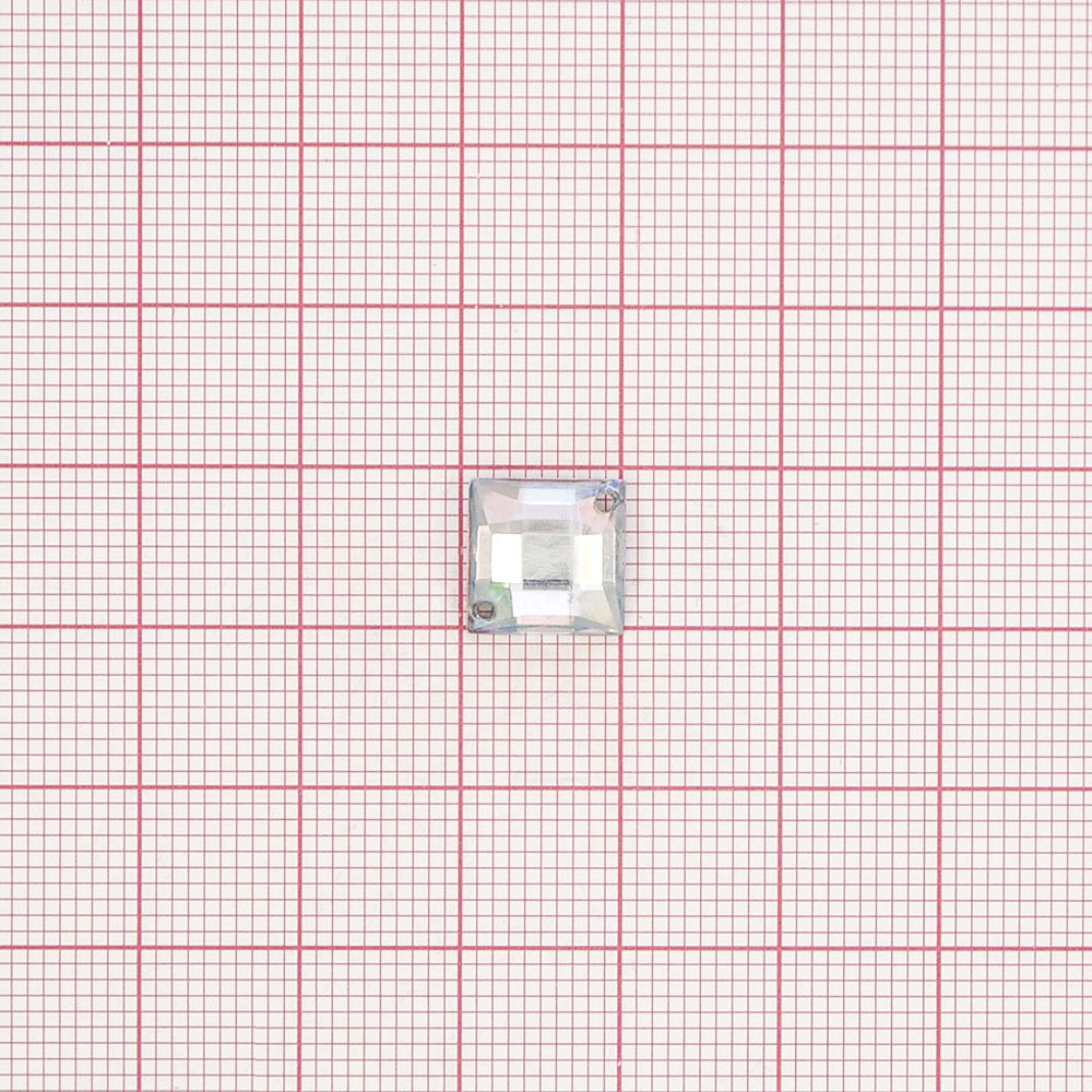 Стразы Д пришивн. квадрат 10*10мм бел.хамелеон 38AB, 1тыс.шт. Стразы пришивные