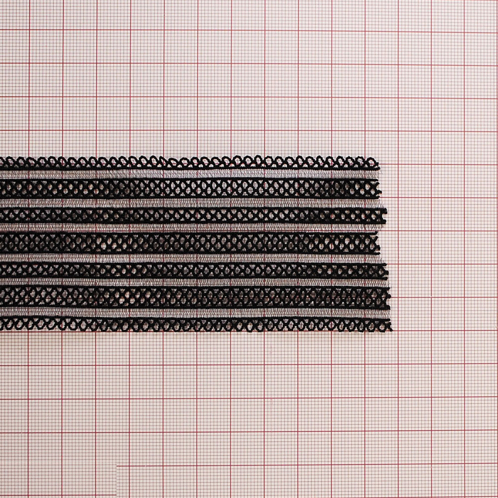 Резинка ажурная 5,3см черный, 48ярд. Резинка
