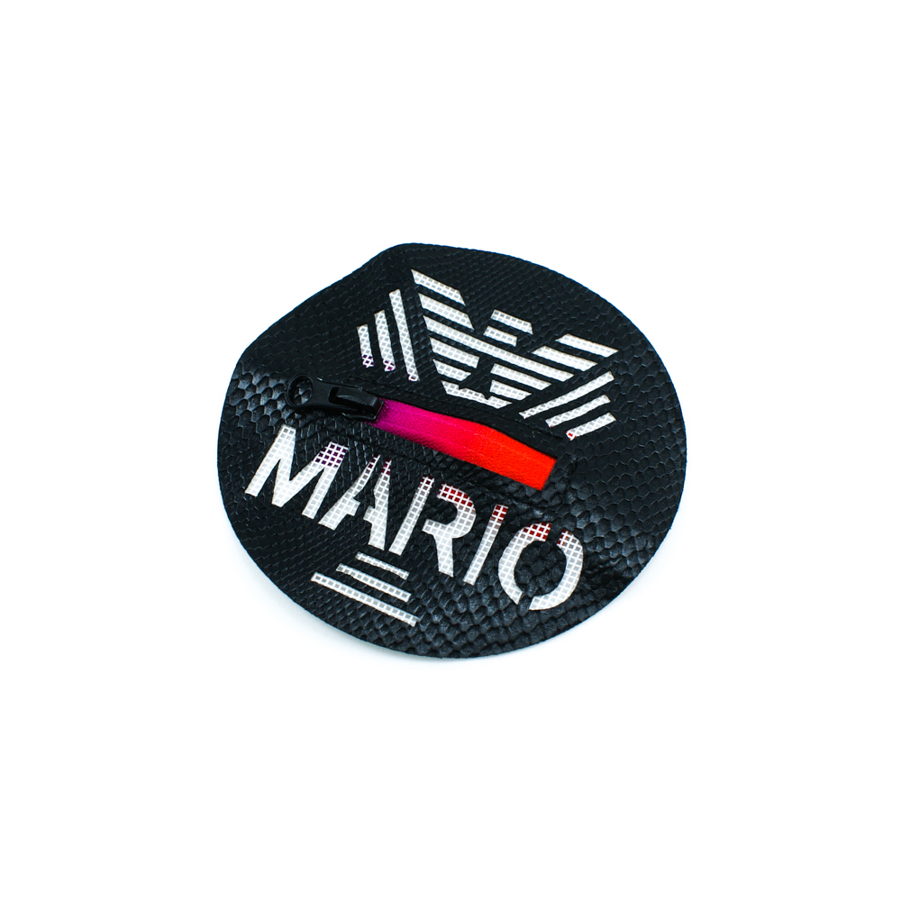 Аппликация пришивная кожзам MARIO карман круглый, змейка 10см черный, шт. Нашивка Кожзам