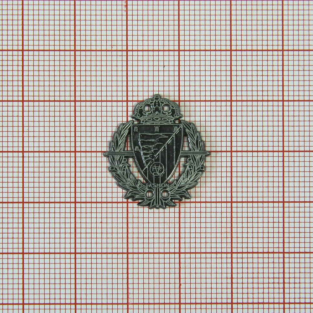 Лейба металл Fashion ГЕРБ-Венок, корона, щит old silver, шт. Лейба Металл