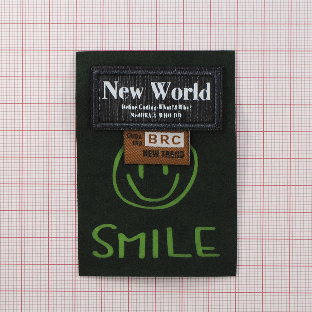 Лейба ткань, New World, 5,9*8,4см, зел., коричн., чёрн., флажок, шт. Лейба Ткань