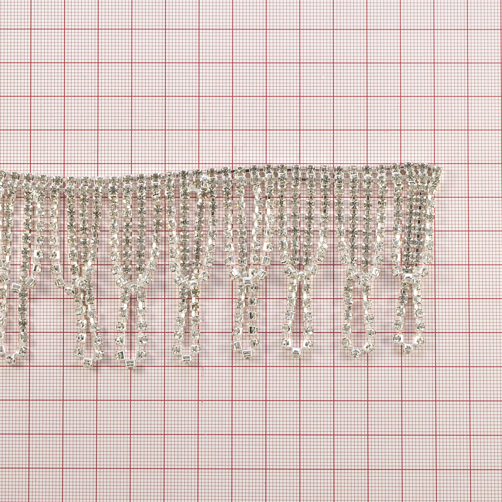 Тесьма стразы Петельки, 5,1см белые камни, ярд. Тесьма из страз