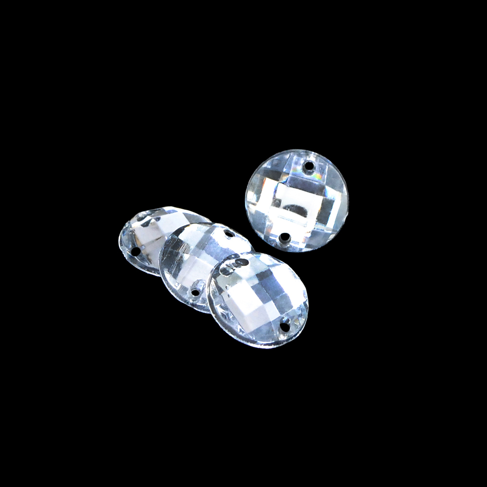 Стразы Д пришивн. круг 12мм бел.кристал 38, 1тыс.шт. Стразы пришивные