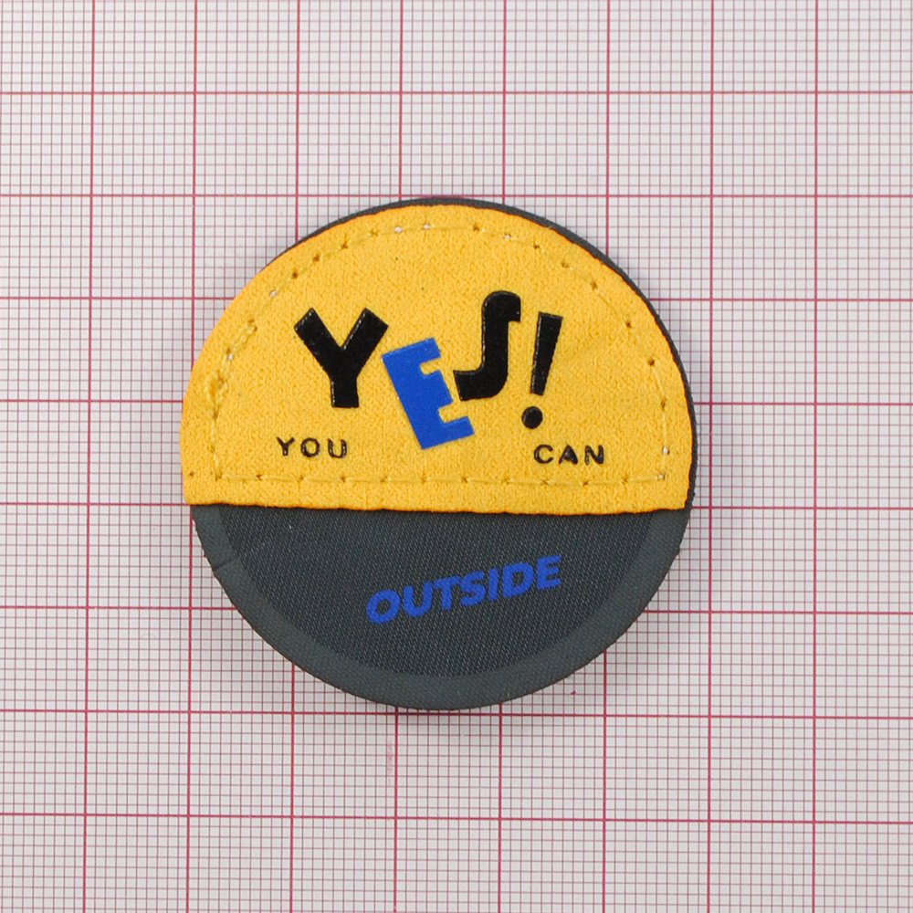 Лейба ткань YES круг, 5см, сер., черн., жёлт., син., шт. Лейба Ткань