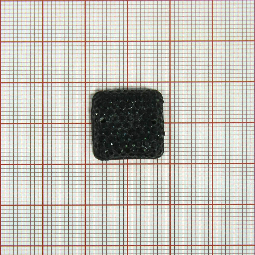 Стразы пришивн. зернист. квадрат 18*18мм черный,1тыс.шт. Стразы приш. зернистые