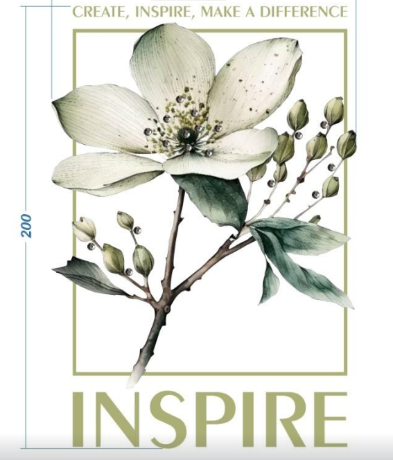 Аппликация композит, Жасмин Inspire, 13,7*20см, термотрансфер DTF, SS10 25677, шт. Аппликация композит