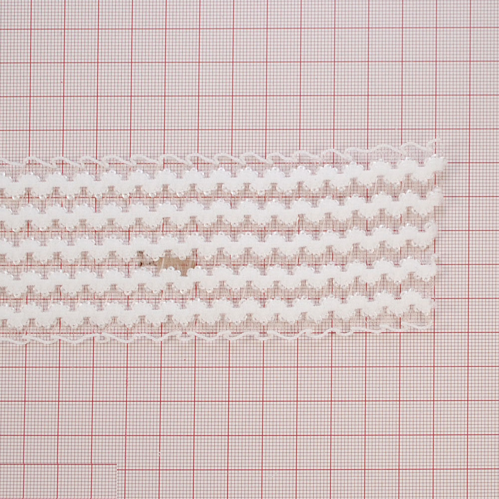 Резинка Ажурная 5,7см белый, 50ярд. Резинка