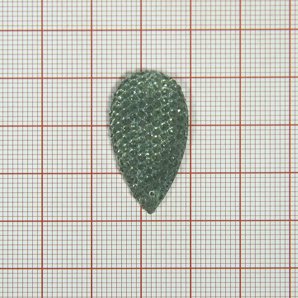 Стразы пришивн. зернист. капля 30*16мм серый, 1тыс.шт. Стразы приш. зернистые