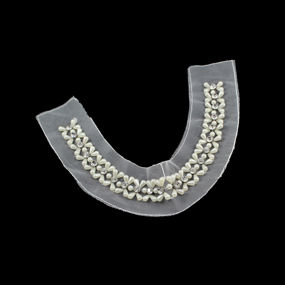Воротник Шея белый, бисер капля жемчуг, белые камни, шт. Воротники