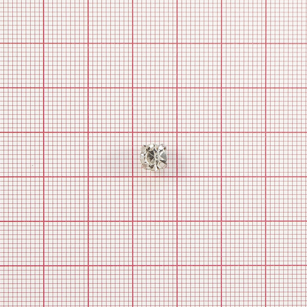 Стразы пришивные в металле круглые, 6мм, crystal, шт. Стразы пришивные в металле