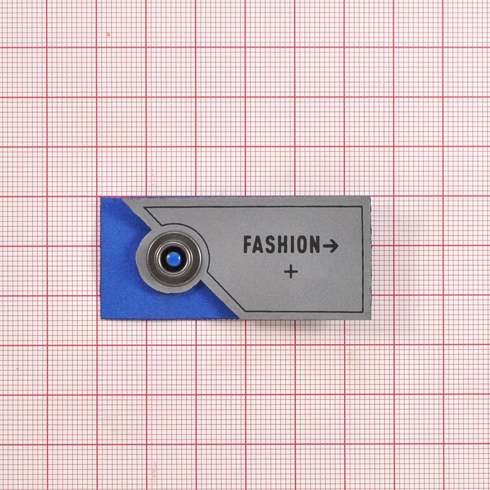 Лейба светоотражающая Go pro FASHION, 2.5*5,5см, черный, синий, серебро, шт. Лейба Кожзам