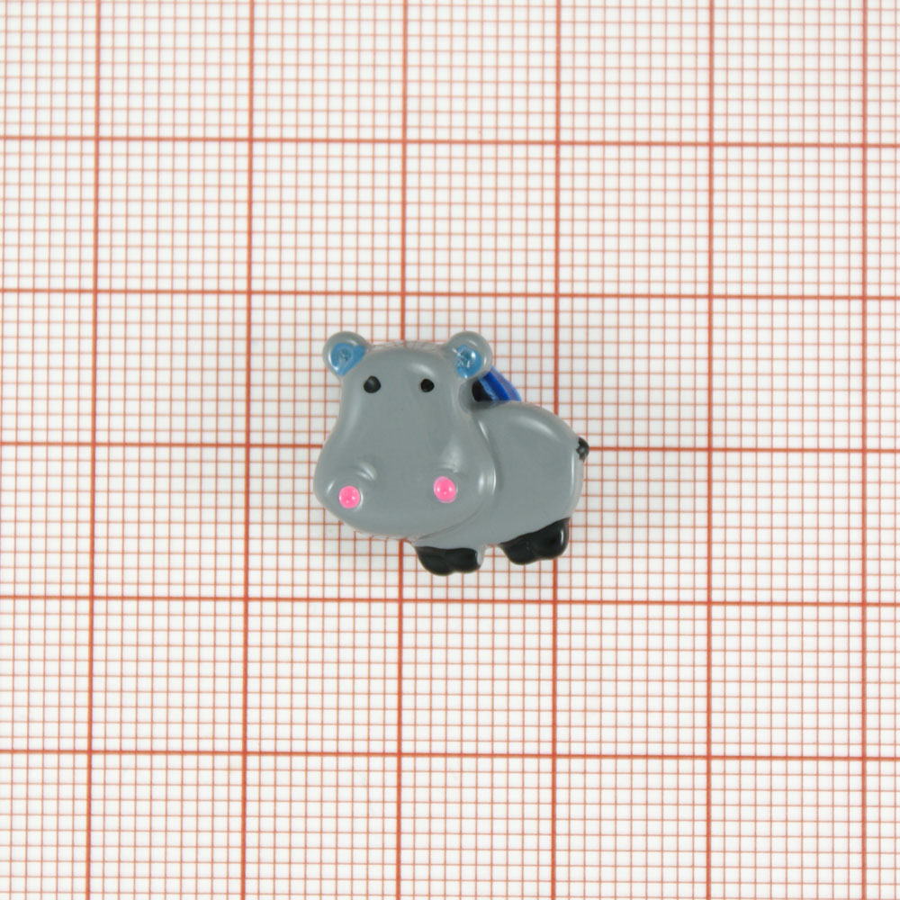 Пуговица детская CD-095 Бегемот серый 17,8мм, шт. Пуговица Детская